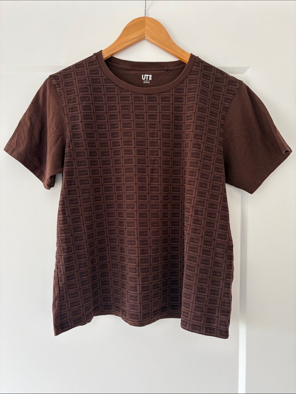 Uniqlo x Meiji Chocolate Brown Crew Neck T-Shirt